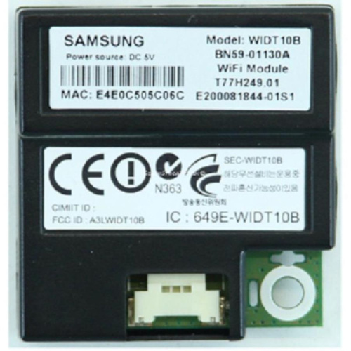изображение Модуль Wi-Fi WIDT10B BN59-01130A T77H249.01 MO-VVSS для телевизора Samsung UE32ES6800, UE32ES6710, UE40ES магазин Компании Интерком-НН картинка Samsung BN59-01130A модуль Wi-Fi для телевизора UE32ES6800, UE32ES6710, UE40ES от магазина Интерком-НН