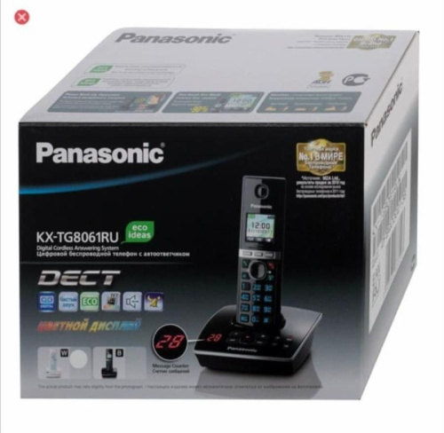 изображение Беспроводной телефон Panasonic KX-TG8061RUB DECT (радиотелефон) , цвет: черный магазин Компании Интерком-НН фото 2 картинка Panasonic KX-TG8061RUB - Беспроводной телефон DECT (радиотелефон) с автоответчиком, цвет: черный от магазина Интерком-НН фото 2