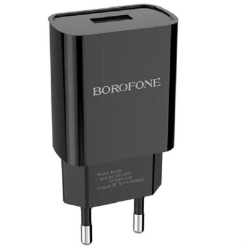 изображение Borofone BA20A сетевое зарядное устройство (без кабеля) с 1 USB выходом 5В, 2100mAh, черный магазин Компании Интерком-НН картинка Borofone BA20A сетевое зарядное устройство (без кабеля) с 1 USB выходом 5В, 2100mAh, черный от магазина Интерком-НН