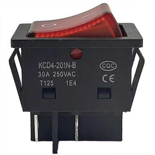 изображение Выключатель KCD4-201N-B (130(30A)) 1 положение красный, 4 контакта 30A, 250V для электроинструмента магазин Компании Интерком-НН картинка Выключатель KCD4-201N-B (130(30A)) 1 положение красный, 4 контакта 30A, 250V для электроинструмента от магазина Интерком-НН