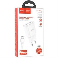картинка Hoco C88A сетевое зарядное устройство с 2 USB выходами 5В, 2400mAh, белый для iPhone 5/6/6Plus/7 магазин Интерком-НН являющийся официальным представителем в России картинка Hoco C88A сетевое зарядное устройство с 2 USB выходами 5В, 2400mAh, белый для iPhone 5/6/6Plus/7 от магазина Интерком-НН