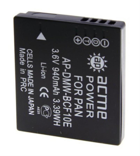 изображение Аккумулятор AcmePower AP-DMW-BCF10E для фотокамер Panasonic магазин Компании Интерком-НН картинка AcmePower AP-DMW-BCF10E Аккумулятор Li-ion, 3.6 V, 800 mAh для фотокамер Panasonic от магазина Интерком-НН