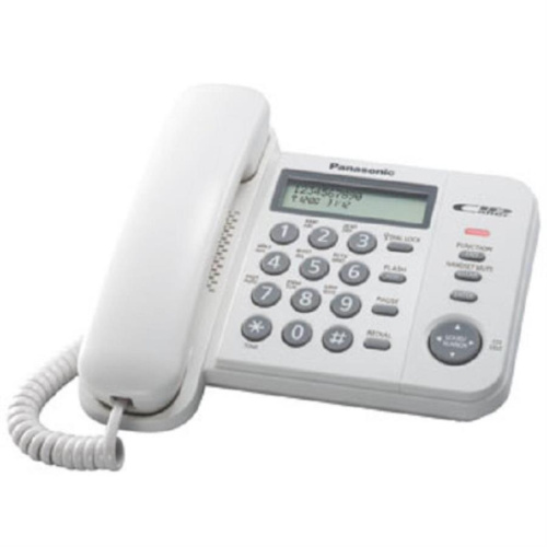 изображение Проводной телефон Panasonic KX-TS2356RUW, цвет белый магазин Компании Интерком-НН картинка Panasonic KX-TS2356RUW проводной телефон, цвет белый от магазина Интерком-НН