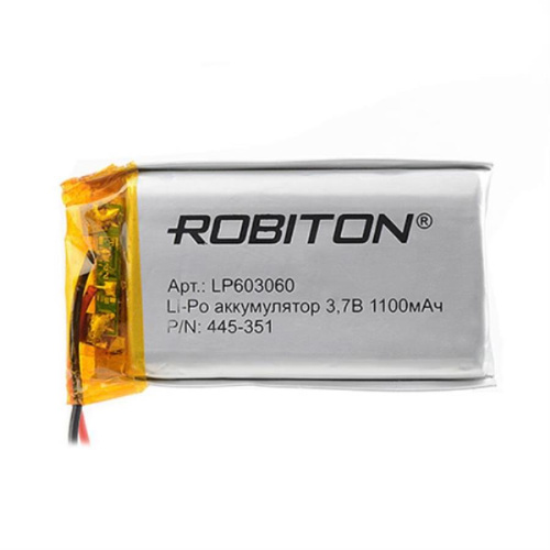 изображение Аккумулятор Li-Po 3.7 В, 1100mAh Robiton LP603060 магазин Компании Интерком-НН картинка Robiton LP603060 Аккумулятор Li-Po 3.7 В, 1100mAh от магазина Интерком-НН