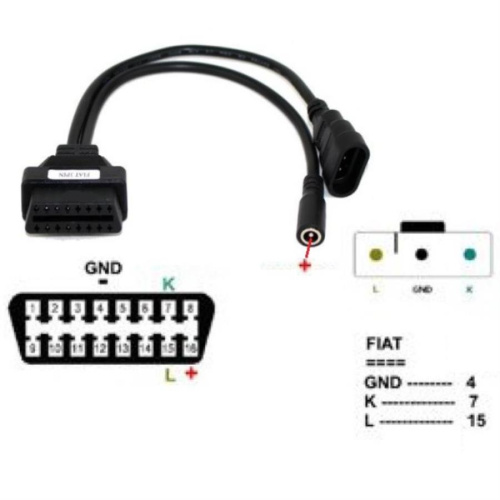 изображение Кабель-переходник диагностического разъема Fiat 3pin на OBDII 16pin к старым автомобилям Fiat, Lancia, Alfa Romeo магазин Компании Интерком-НН фото 2 картинка Кабель-переходник диагностического разъема Fiat 3pin на OBDII 16pin для автомобиля от магазина Интерком-НН фото 2
