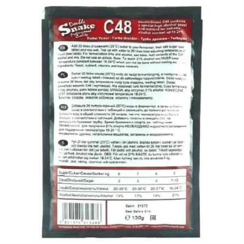 картинка DoubleSnake C48 Спиртовые турбо дрожжи 130гх20шт от магазина Интерком-НН фото 2