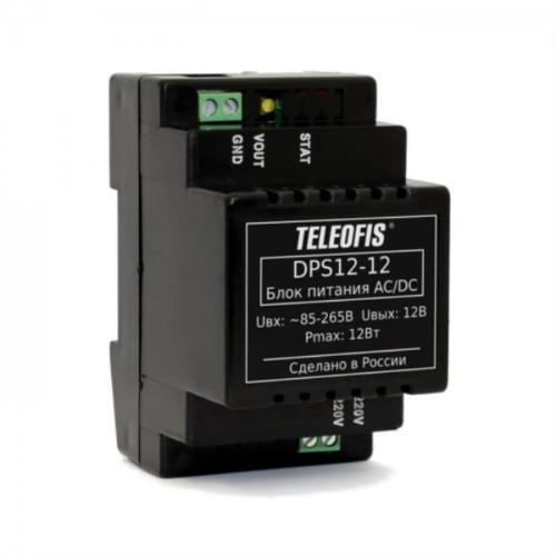 изображение Блок питания AC-DC Teleofis DPS12-12 (на DIN-рейку) магазин Компании Интерком-НН картинка Teleofis DPS12-12 Блок питания AC-DC (на DIN-рейку) от магазина Интерком-НН
