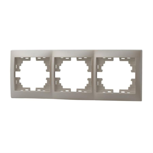 картинка Рамка 3-местная горизонтальная LEZARD MIRA жемчужно-белый перламутр 701-3000-148 от магазина Интерком-НН