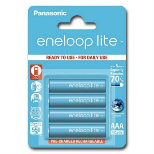 изображение 4 аккумулятора 550mAh AAA BL4 Panasonic eneloop BK-4LCCE/4BE Lite магазин Компании Интерком-НН картинка Panasonic eneloop BK-4LCCE/4BE Lite Аккумулятор 550mAh AAA BL4 от магазина Интерком-НН