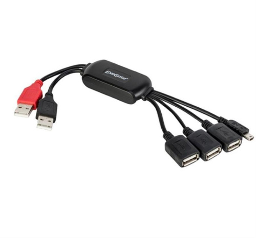 изображение Разветвитель UH-139 на 3 порта USB 2.0 AF, 1 порт mini USB 5 pin AM USB hub 2.0 Exegate магазин Компании Интерком-НН картинка Разветвитель UH-139 на 3 порта USB 2.0 AF, 1 порт mini USB 5 pin AM USB hub 2.0 Exegate от магазина Интерком-НН