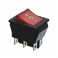 картинка Переключатель клавишный XW-604 с подсветкой 20A 250VAC, красный от магазина Интерком-НН