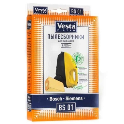 изображение Vesta filter BS01 комплект мешков-пылесборников бумажных (5шт+1 фильтр) для пылесоса Bosch, Siemens магазин Компании Интерком-НН картинка Vesta filter BS01 комплект мешков-пылесборников бумажных (5шт+1 фильтр) для пылесоса Bosch, Siemens от магазина Интерком-НН